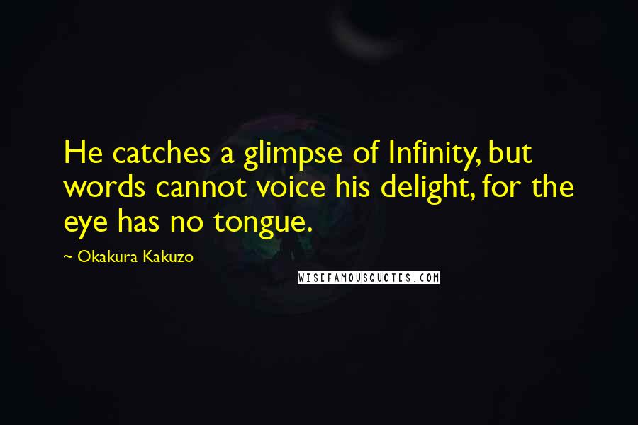 Okakura Kakuzo quotes: He catches a glimpse of Infinity, but words cannot voice his delight, for the eye has no tongue.