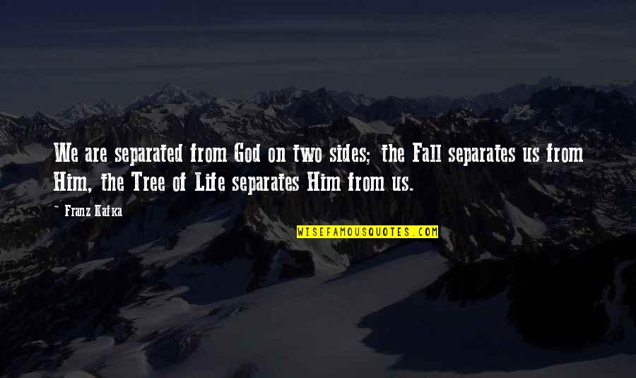 Okeowo Olu Quotes By Franz Kafka: We are separated from God on two sides; Okeowo Olu Quotes By Franz Kafka: We are separated from God on two sides;