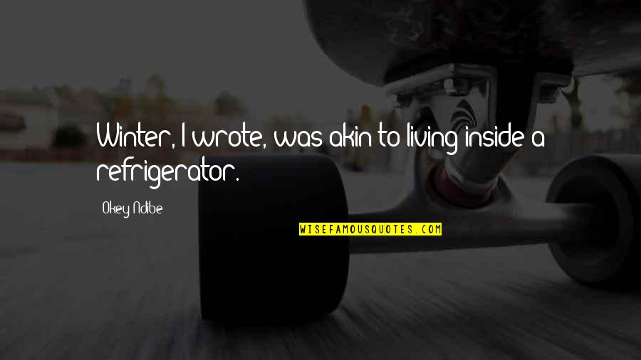 Okey Quotes By Okey Ndibe: Winter, I wrote, was akin to living inside