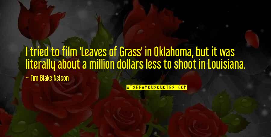 Oklahoma's Quotes By Tim Blake Nelson: I tried to film 'Leaves of Grass' in