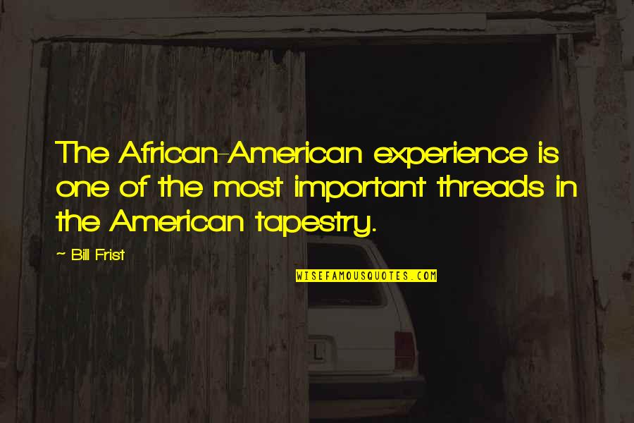 Oksana Shachko Quotes By Bill Frist: The African-American experience is one of the most Oksana Shachko Quotes By Bill Frist: The African-American experience is one of the most