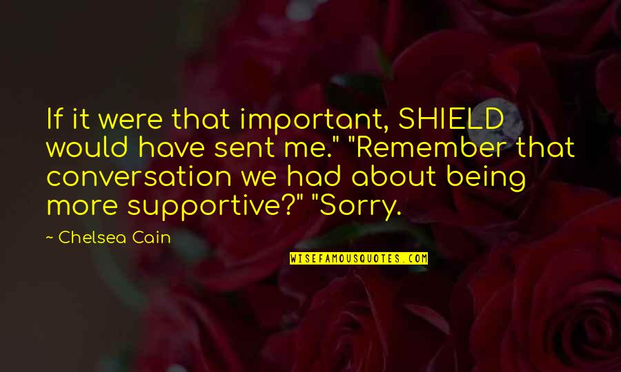 Okviri A Quotes By Chelsea Cain: If it were that important, SHIELD would have Okviri A Quotes By Chelsea Cain: If it were that important, SHIELD would have