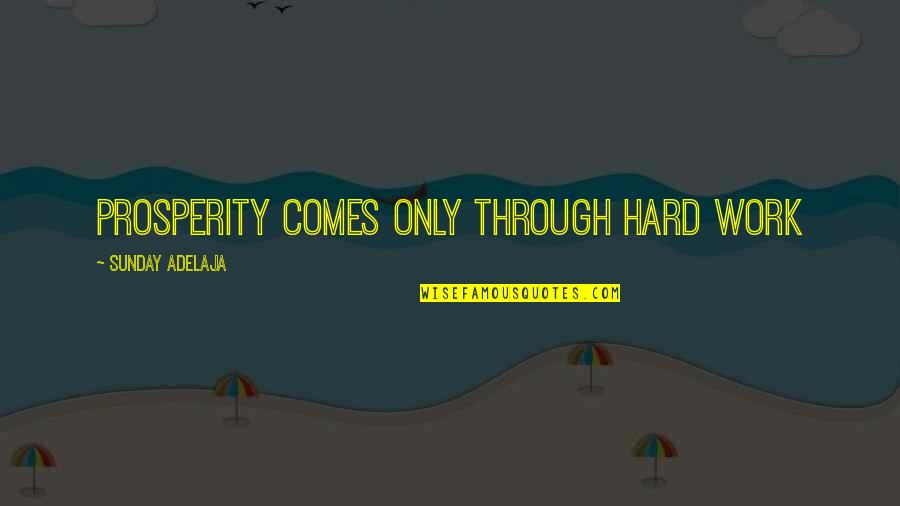 Olaan Quotes By Sunday Adelaja: Prosperity comes only through hard work