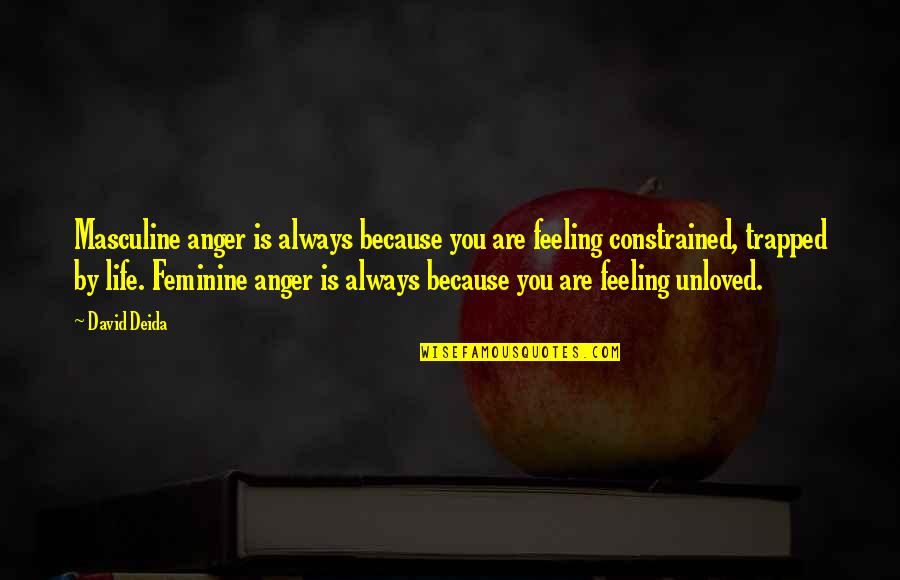 Olatoye Baiyewu Quotes By David Deida: Masculine anger is always because you are feeling Olatoye Baiyewu Quotes By David Deida: Masculine anger is always because you are feeling