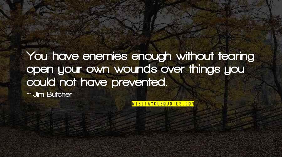 Olau Quotes By Jim Butcher: You have enemies enough without tearing open your