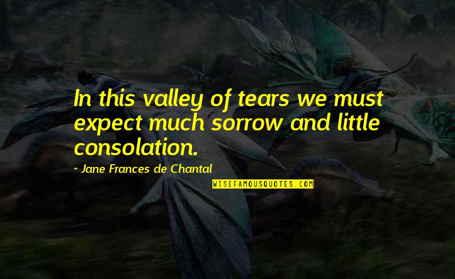 Olax Products Quotes By Jane Frances De Chantal: In this valley of tears we must expect