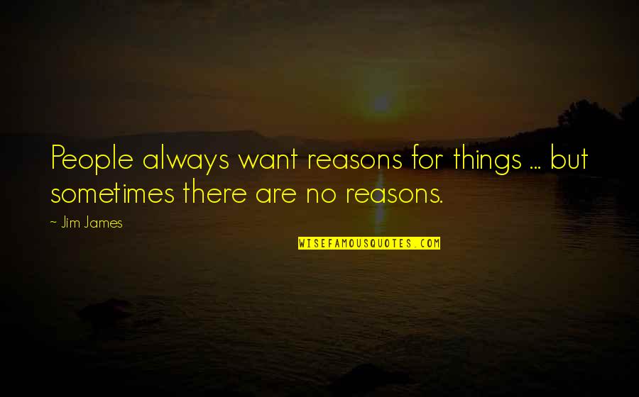 Olax Products Quotes By Jim James: People always want reasons for things ... but