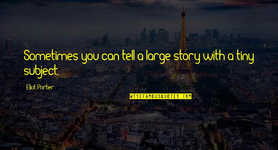 Olbrecht Frydek Mistek Quotes By Eliot Porter: Sometimes you can tell a large story with Olbrecht Frydek Mistek Quotes By Eliot Porter: Sometimes you can tell a large story with