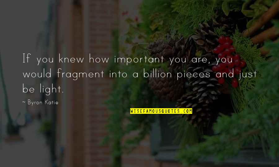 Old Age And Family Quotes By Byron Katie: If you knew how important you are, you