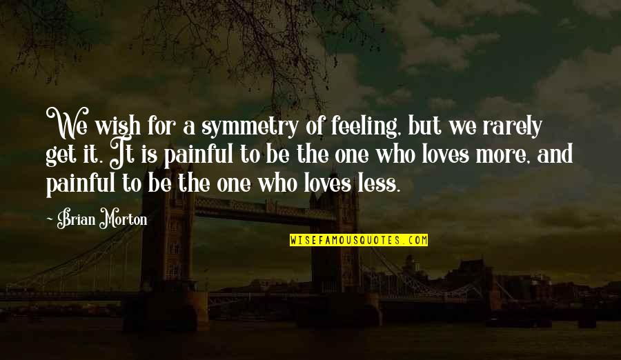 Old And Famous Quotes By Brian Morton: We wish for a symmetry of feeling, but