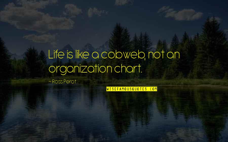 Old And Wise Funny Quotes By Ross Perot: Life is like a cobweb, not an organization