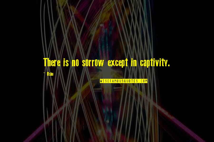 Old Cell Phone Quotes By Osho: There is no sorrow except in captivity.