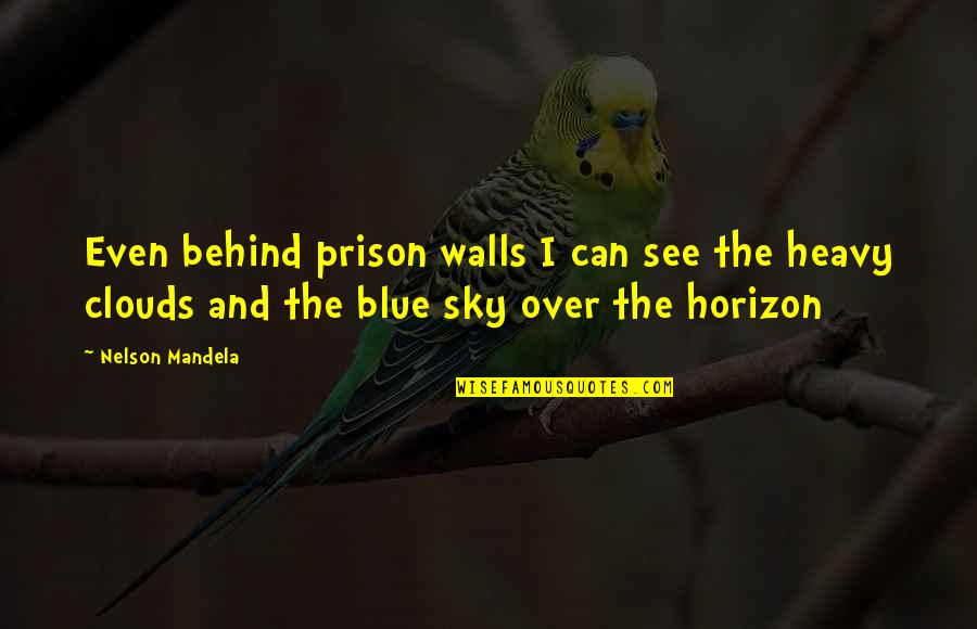 Old Codger Quotes By Nelson Mandela: Even behind prison walls I can see the