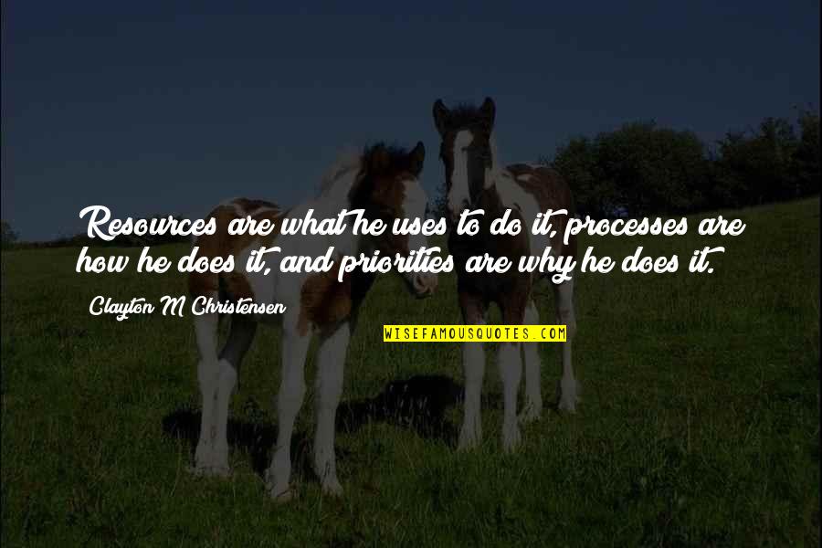 Old Colleague Quotes By Clayton M Christensen: Resources are what he uses to do it,