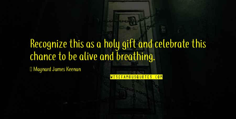Old Colleague Quotes By Maynard James Keenan: Recognize this as a holy gift and celebrate