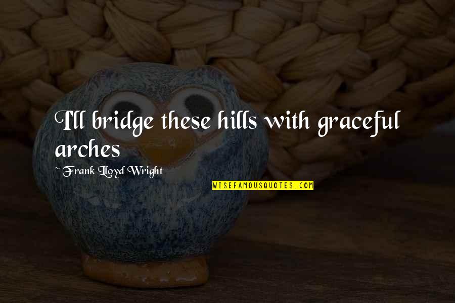 Old Comanche Quotes By Frank Lloyd Wright: I'll bridge these hills with graceful arches