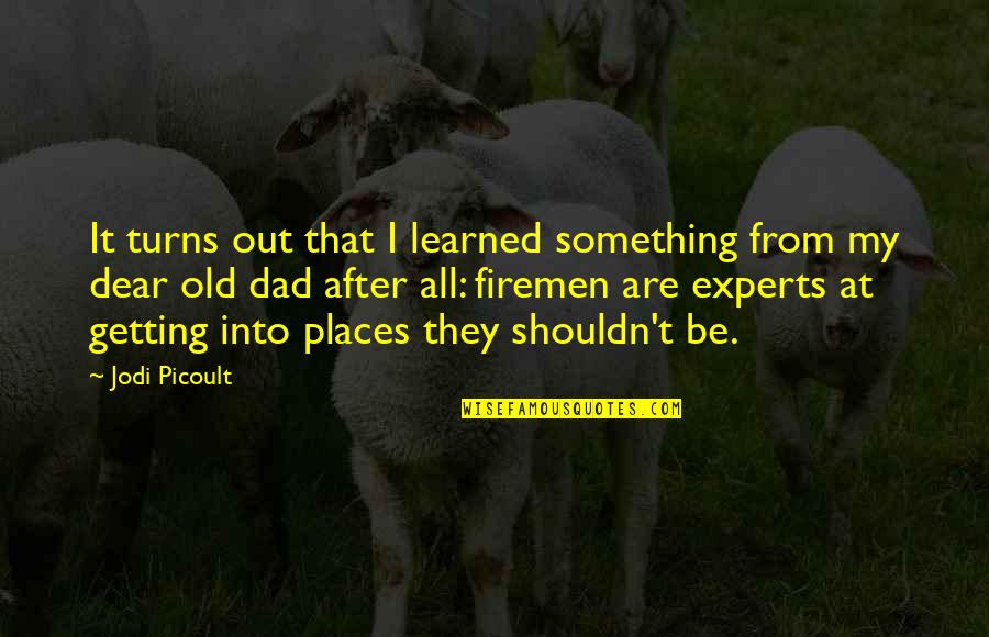 Old Dad Quotes By Jodi Picoult: It turns out that I learned something from