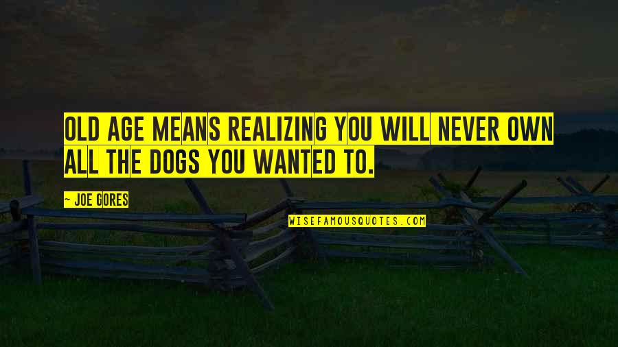 Old Dog Quotes By Joe Gores: Old age means realizing you will never own