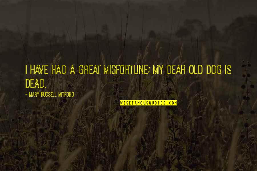 Old Dog Quotes By Mary Russell Mitford: I have had a great misfortune; my dear