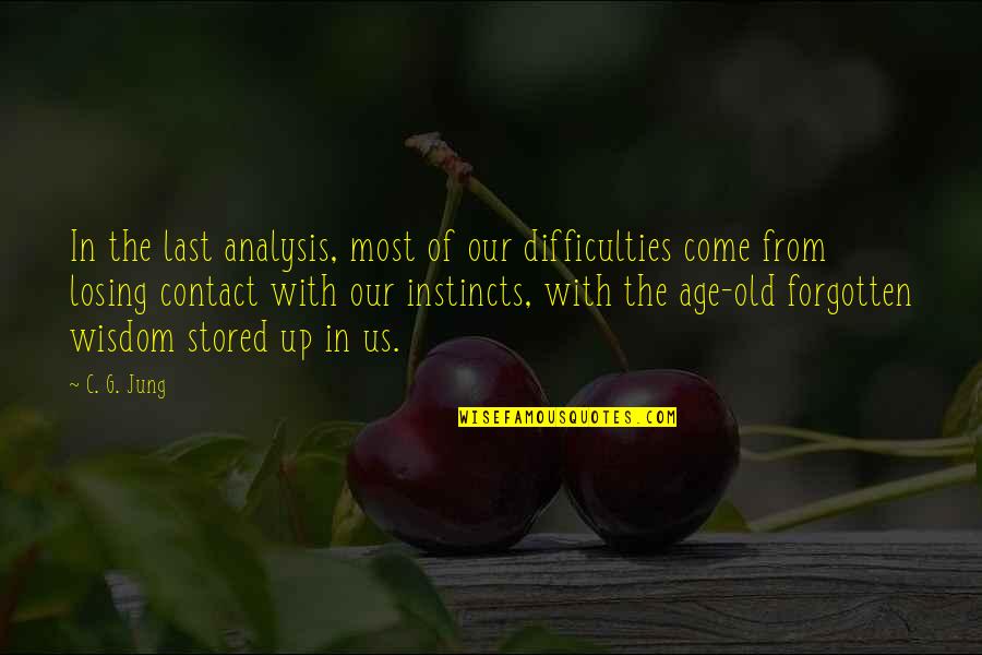 Old Dreams Quotes By C. G. Jung: In the last analysis, most of our difficulties