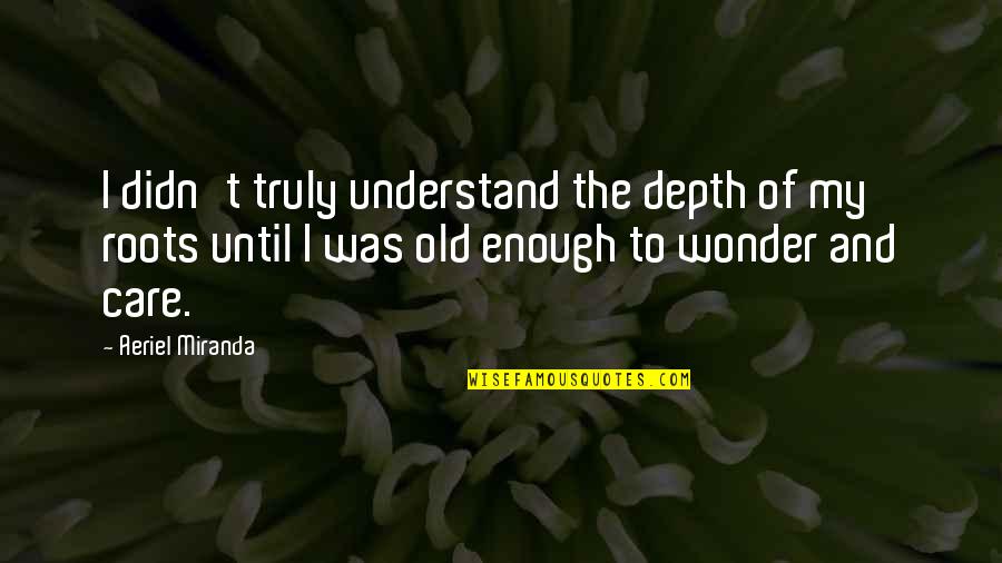Old Enough To Quotes By Aeriel Miranda: I didn't truly understand the depth of my