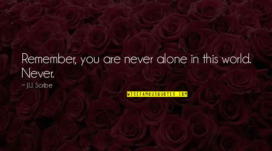 Old Gypsy Quotes By J.U. Scribe: Remember, you are never alone in this world. Old Gypsy Quotes By J.U. Scribe: Remember, you are never alone in this world.
