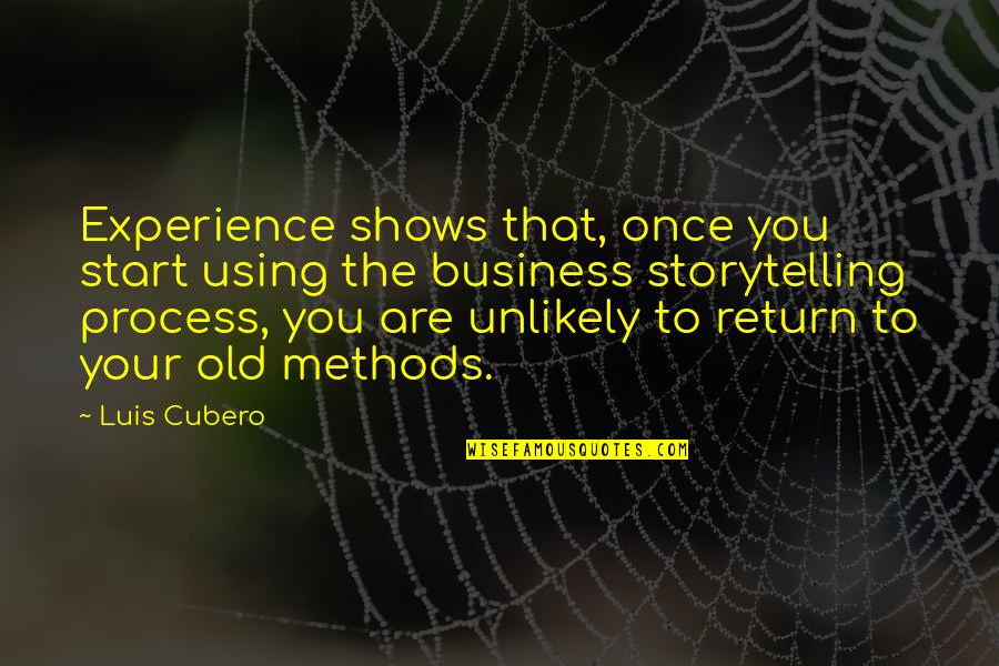 Old Methods Quotes By Luis Cubero: Experience shows that, once you start using the