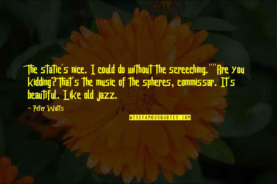 Old Music Is The Best Quotes By Peter Watts: The static's nice. I could do without the Old Music Is The Best Quotes By Peter Watts: The static's nice. I could do without the