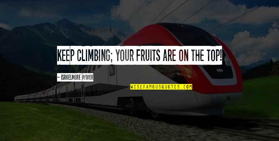 Old Oil Quotes By Israelmore Ayivor: Keep climbing; your fruits are on the top!