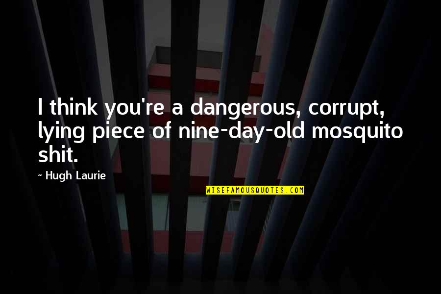 Old Piece Quotes By Hugh Laurie: I think you're a dangerous, corrupt, lying piece