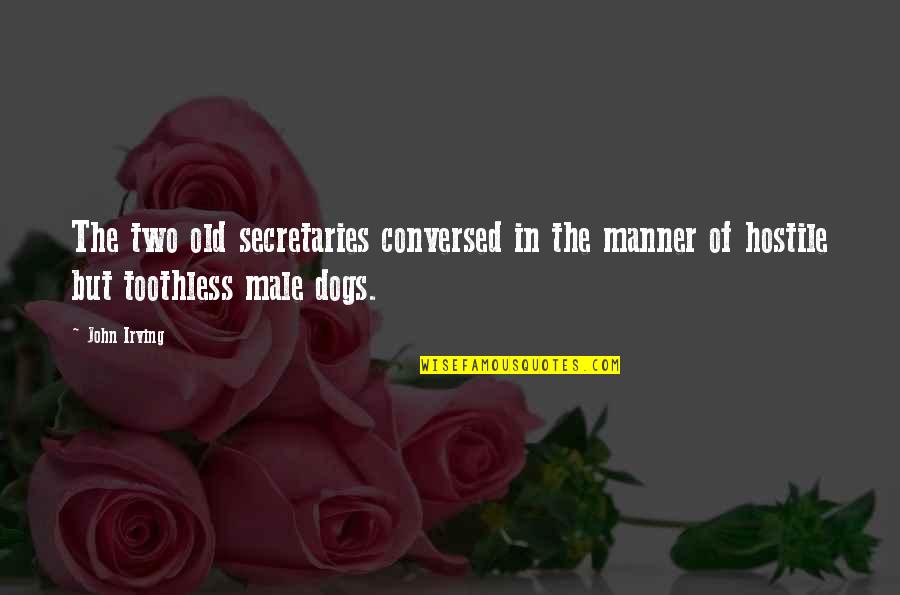 Old Quotes By John Irving: The two old secretaries conversed in the manner