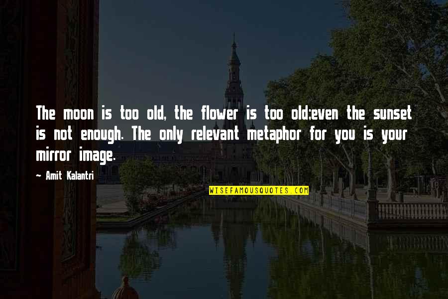 Old Sayings Quotes By Amit Kalantri: The moon is too old, the flower is