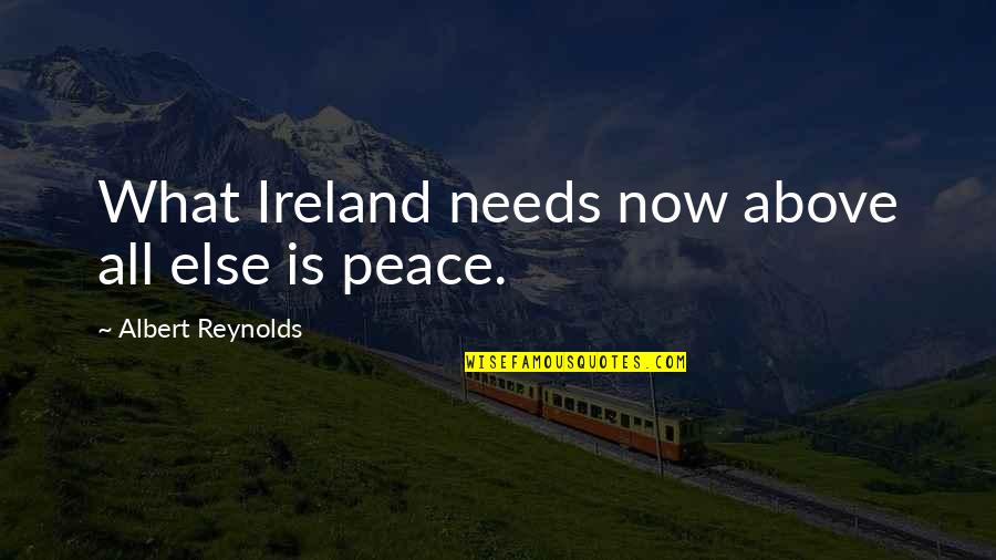 Old School Dating Quotes By Albert Reynolds: What Ireland needs now above all else is