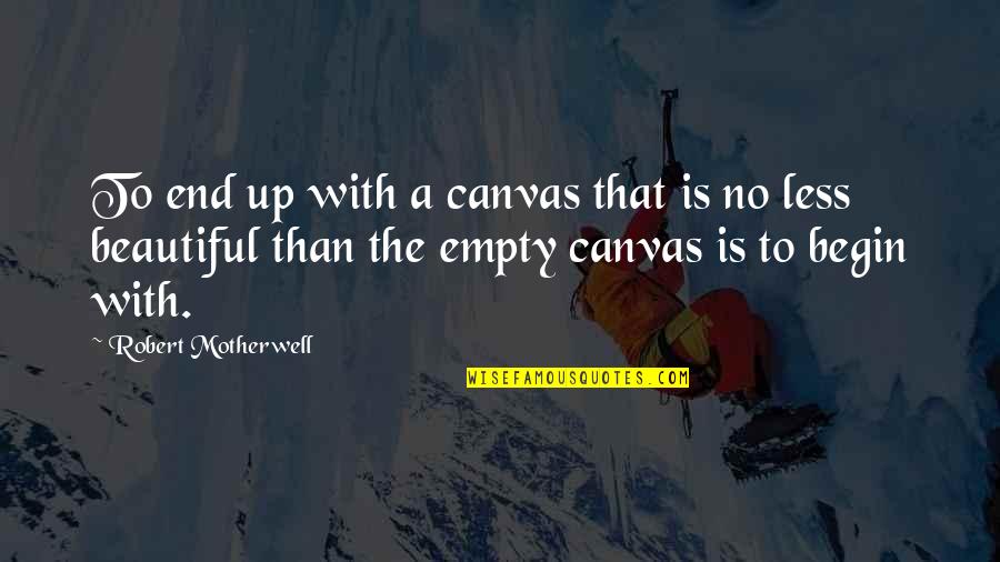 Old Spice Quote Quotes By Robert Motherwell: To end up with a canvas that is