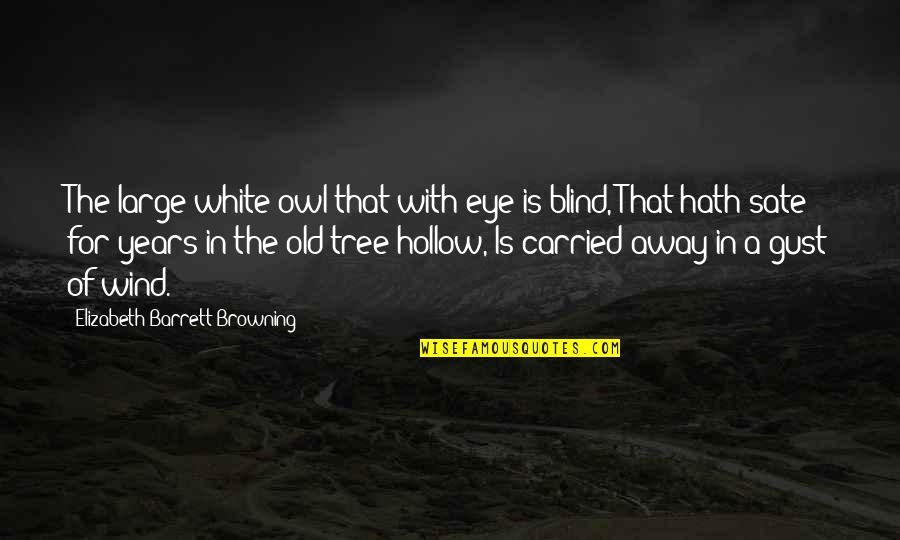 Old That Quotes By Elizabeth Barrett Browning: The large white owl that with eye is Old That Quotes By Elizabeth Barrett Browning: The large white owl that with eye is