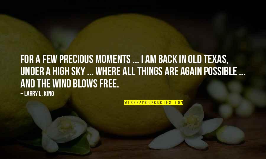 Old Things Quotes By Larry L. King: For a few precious moments ... I am