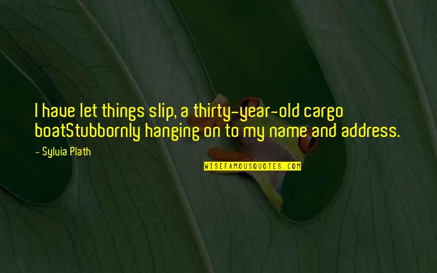 Old Things Quotes By Sylvia Plath: I have let things slip, a thirty-year~old cargo