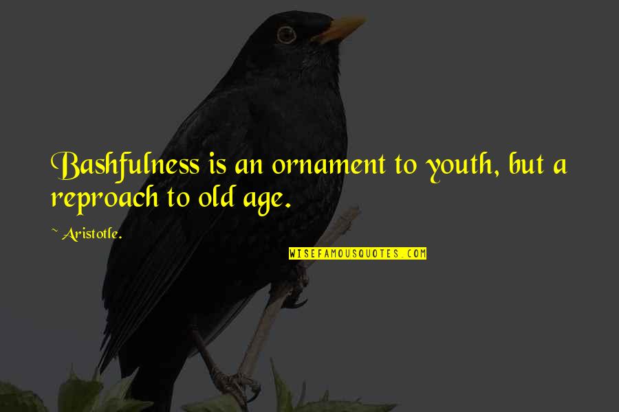 Old Wounds Quotes By Aristotle.: Bashfulness is an ornament to youth, but a