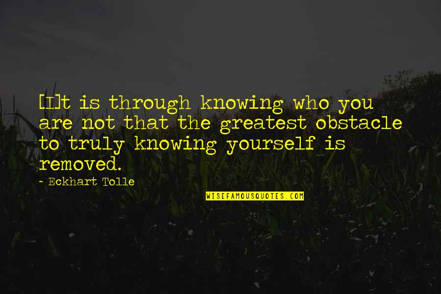 Oldbuck Press Quotes By Eckhart Tolle: [I]t is through knowing who you are not