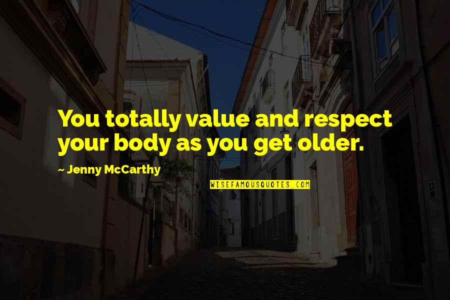 Older You Get Quotes By Jenny McCarthy: You totally value and respect your body as