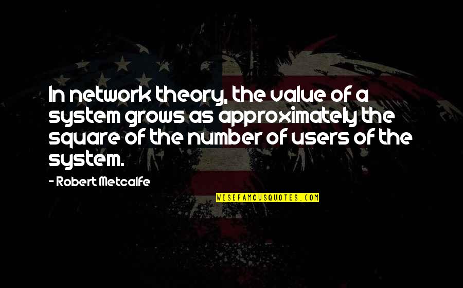 Oldest Child Quotes By Robert Metcalfe: In network theory, the value of a system