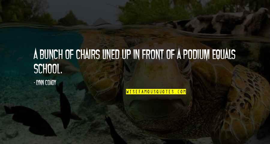Oldum77 Quotes By Lynn Coady: A bunch of chairs lined up in front