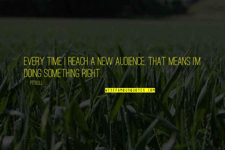 Oleksandra Lotion Quotes By Pitbull: Every time I reach a new audience, that