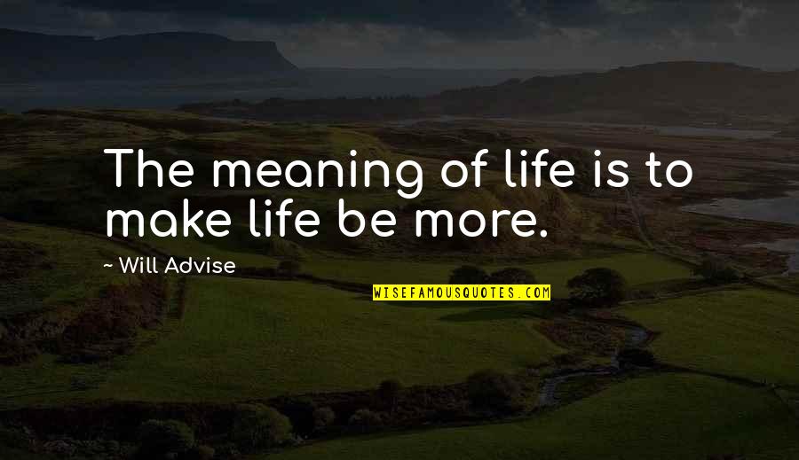 Oleo Quotes By Will Advise: The meaning of life is to make life