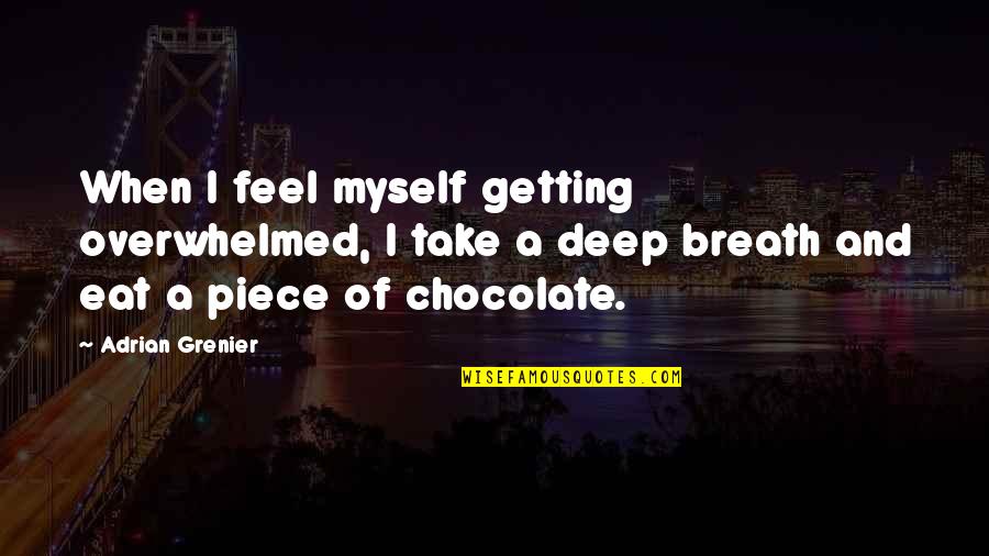 Olicki Quotes By Adrian Grenier: When I feel myself getting overwhelmed, I take Olicki Quotes By Adrian Grenier: When I feel myself getting overwhelmed, I take