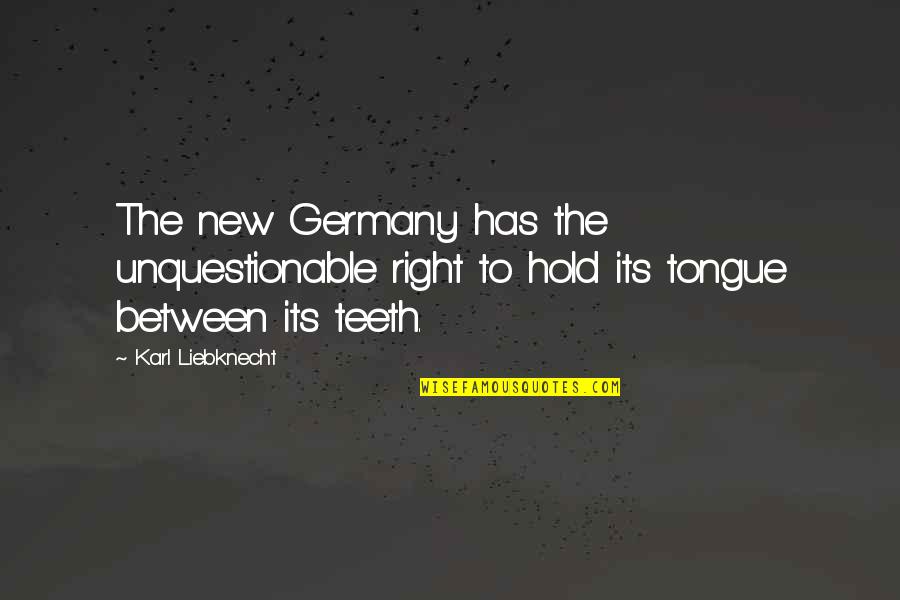 Olielamp Lont Quotes By Karl Liebknecht: The new Germany has the unquestionable right to