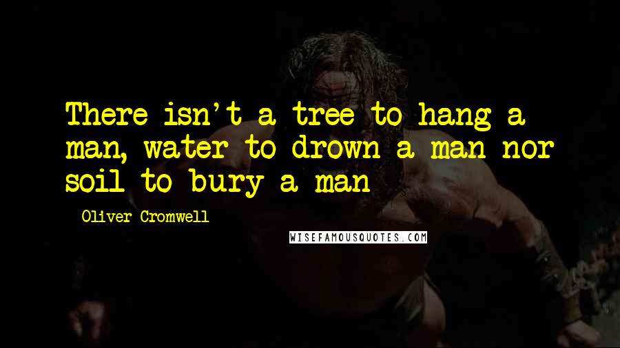 Oliver Cromwell quotes: There isn't a tree to hang a man, water to drown a man nor soil to bury a man