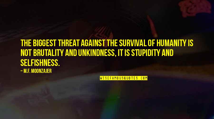 Oliver Herford Quotes By M.F. Moonzajer: The biggest threat against the survival of humanity