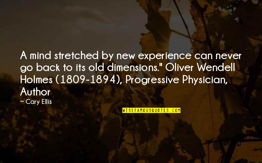 Oliver Holmes Quotes By Cary Ellis: A mind stretched by new experience can never
