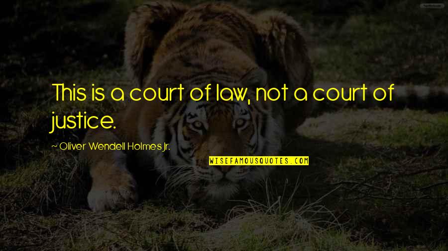 Oliver Holmes Quotes By Oliver Wendell Holmes Jr.: This is a court of law, not a